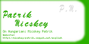 patrik micskey business card